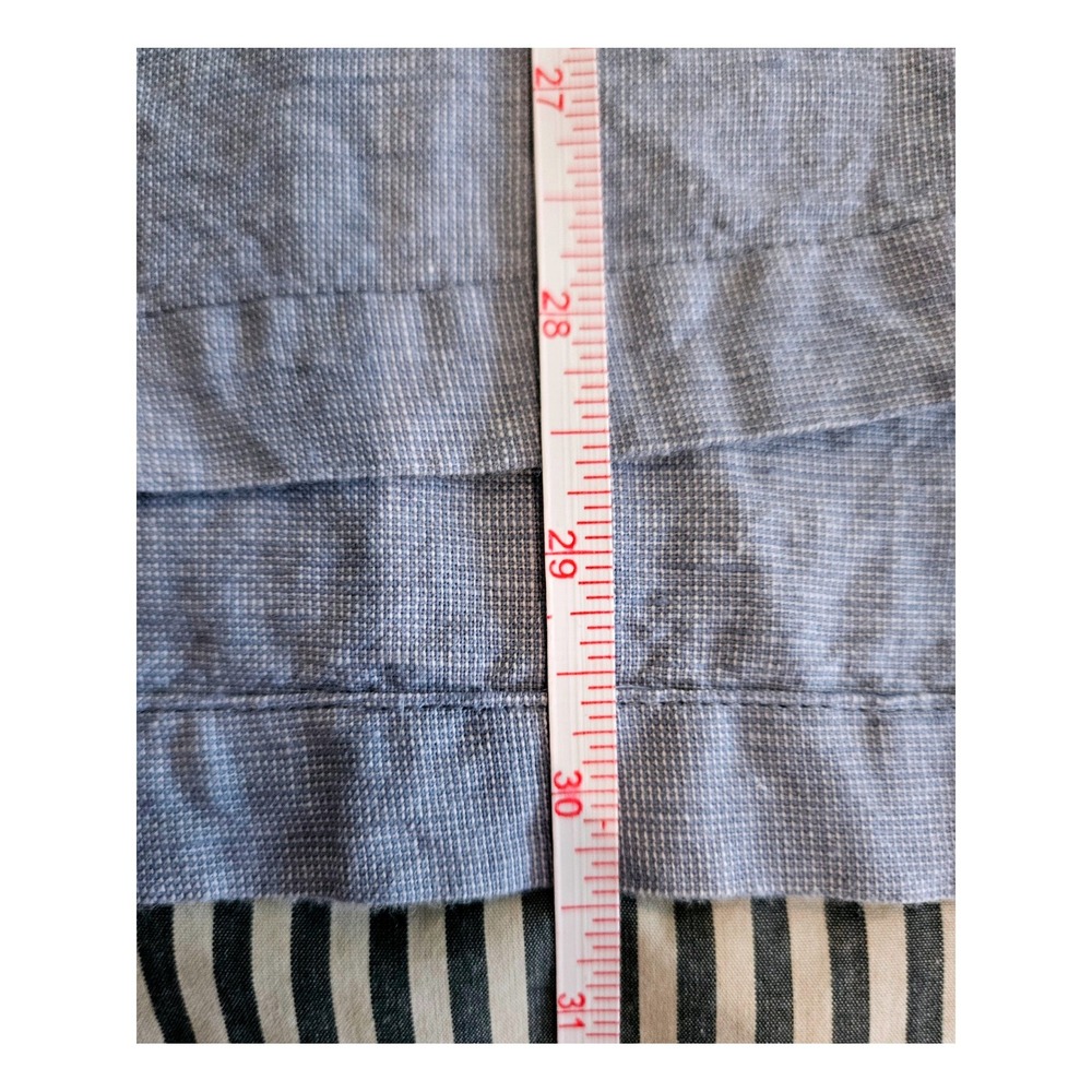 Ellen Tracy Linen Tank Top Large Blue Sleeveless Gold Tassel Zip Coastal Summer - Picture 6 of 6